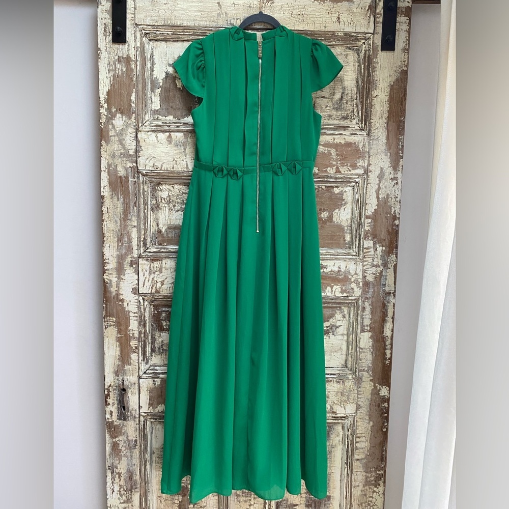 Ted Baker London Emerald Green Pleated Maxi Dress, Size 2 - Picture 2 of 14
